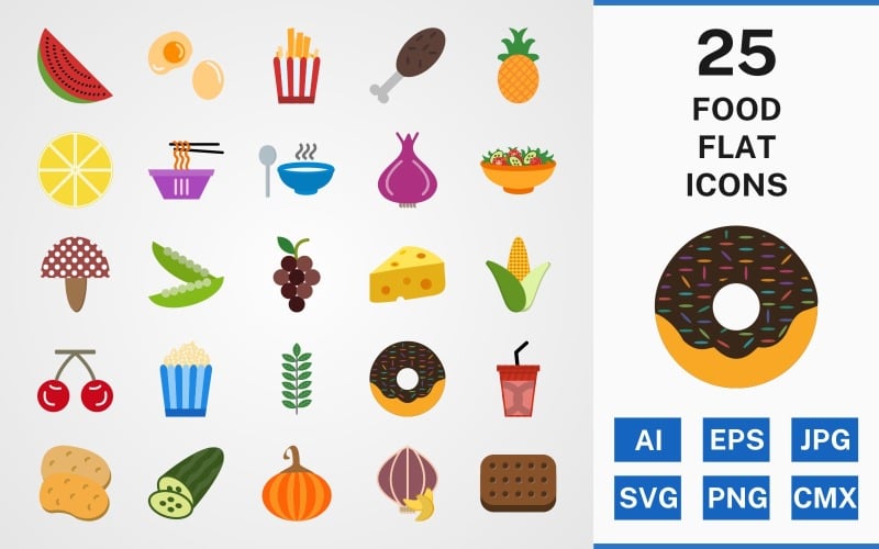 25 Food FLAT PACK Icon Set
