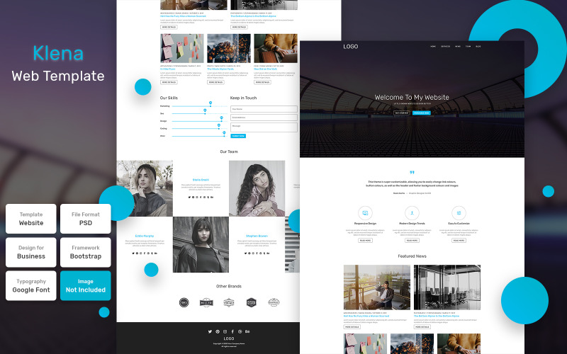 Download PSD шаблон "Klena - Business Material PSD Template" / Klena - Business Material PSD Template - PSD шаблон на тему бизнес и услуги design,template,web,website,web design,landing page,page,web template,landing,business,marketing,digital,seo,blog,portfolio,services,responsive,theme