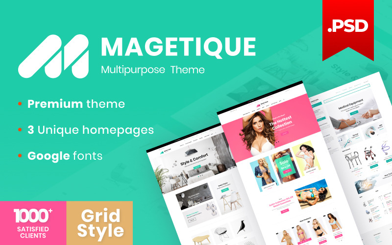 Magetique-完全响应的多功能PSD模板