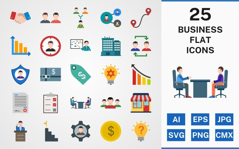 Набор иконок 25 Business Flat PACK