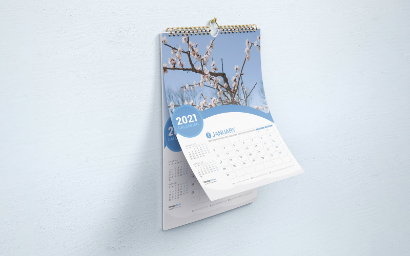 Nástěnný kalendář s dvanácti stránkami 2021 Planner