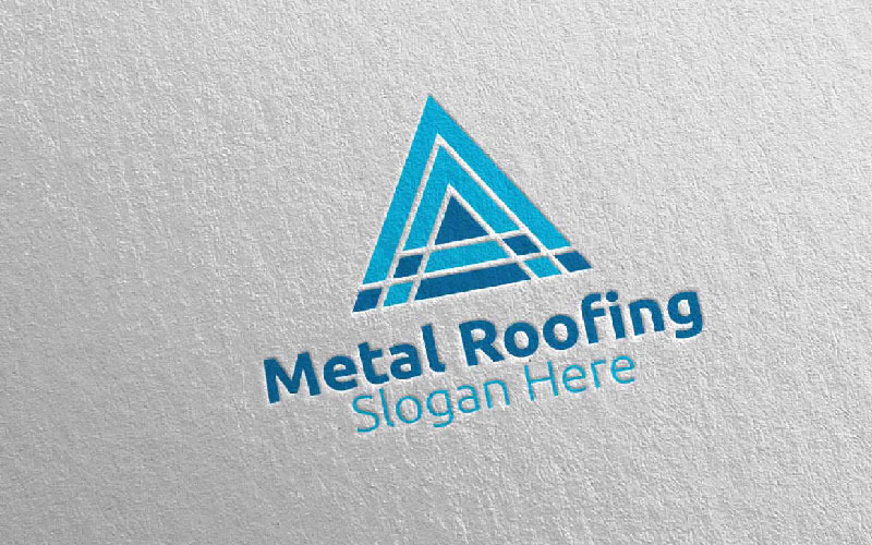 Download Шаблон логотипа "Real Estate Metal Roofing 20 Logo Template" / Real Estate Metal Roofing 20 Logo Template - Шаблон логотипа на тему графика metal,roofing,logo,real estate,aluminium,zinc,galvalume,property,renovation,repair,construction,contractor,fix,handyman,architecture,screw,steel,coated,tile
