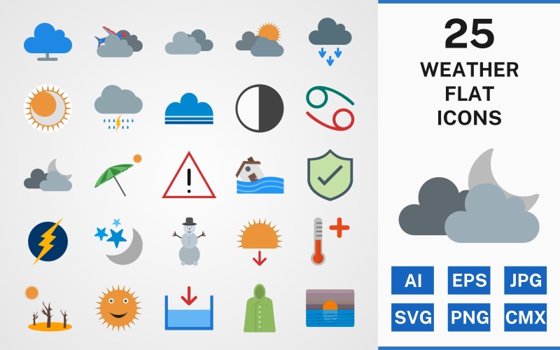 25 Set di icone meteo FLAT PACK