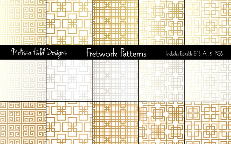 Metallic Fretwork Pattern