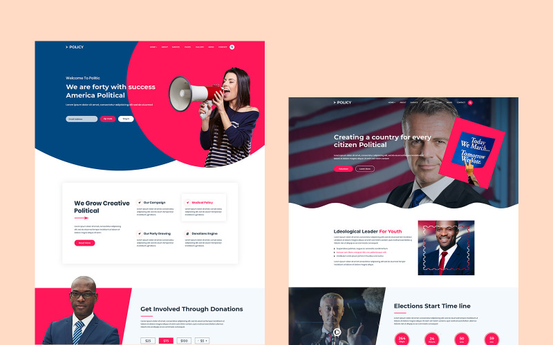 Policy -Politisk HTML-webbplatsmall