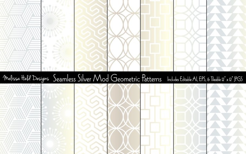 Download Pattern "Seamless Silver Mod Geometric Pattern" / Seamless Silver Mod Geometric Pattern - Pattern на тему графика seamless,silver,mod,geometric,patterns,abstract,metallic,vector,pattern,printable,print,decorative,decor,graphic,repeat,tileable,wallpaper,modern,retro,vintage