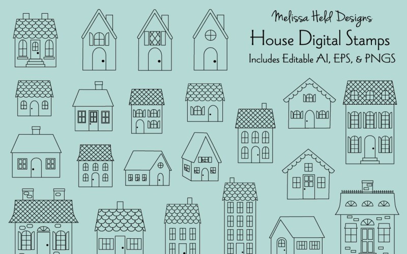 Vector de sellos digitales de casa - ilustración