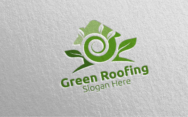 Inmobiliaria Green Roofing 37 Plantilla de logotipo