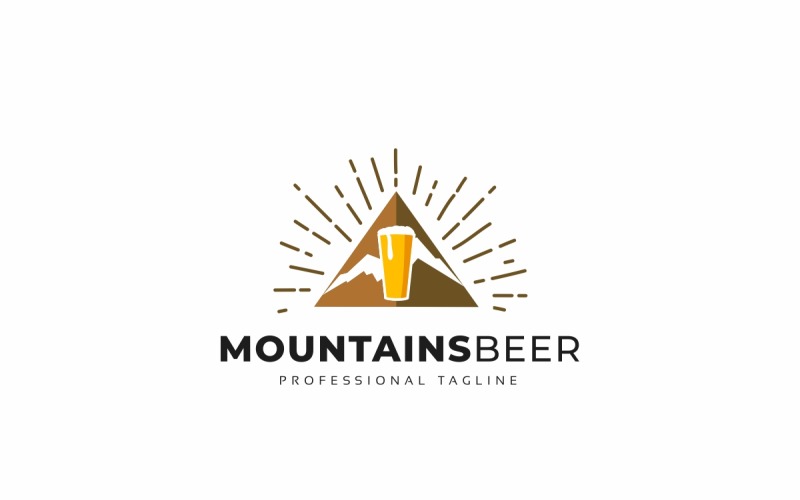 Download Шаблон логотипа "Mountains Beer Logo Template" / Mountains Beer Logo Template - Шаблон логотипа на тему графика badge,boutique,branding,car,decoration,decorative,emblem,fashion,flourishes,hotel,label,logo,logo badges,luxury,modern,modern logo,monogram,motorcycle,mountain,mountains