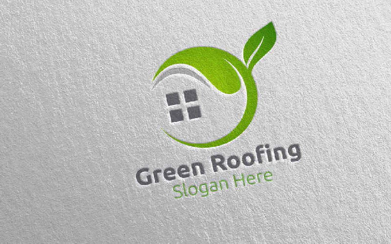 Real estate Green Roofing 31 Logo Template