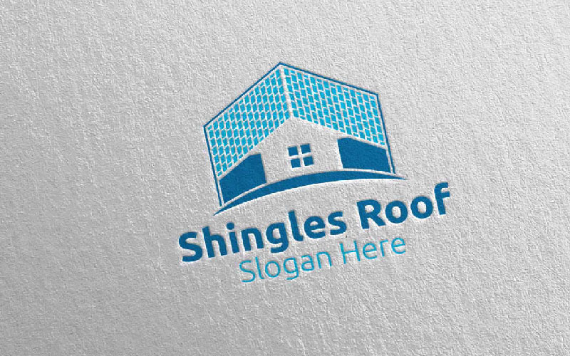 Real Estate Shingles Roofing 27 Plantilla de logotipo