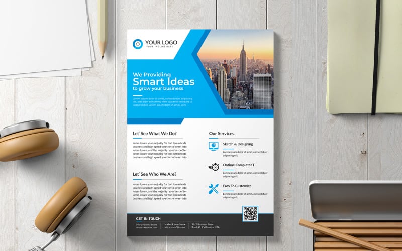 Download Фирменный стиль "Business flyer - Corporate Identity Template" / Business flyer - Corporate Identity Template - Фирменный стиль на тему графика insert,sheet,ad,promotion,newsletter,catalog,concept,document,book,print,template,magazine,business,brochure,flyer,leaflet,layout,abstract,modern,presentation