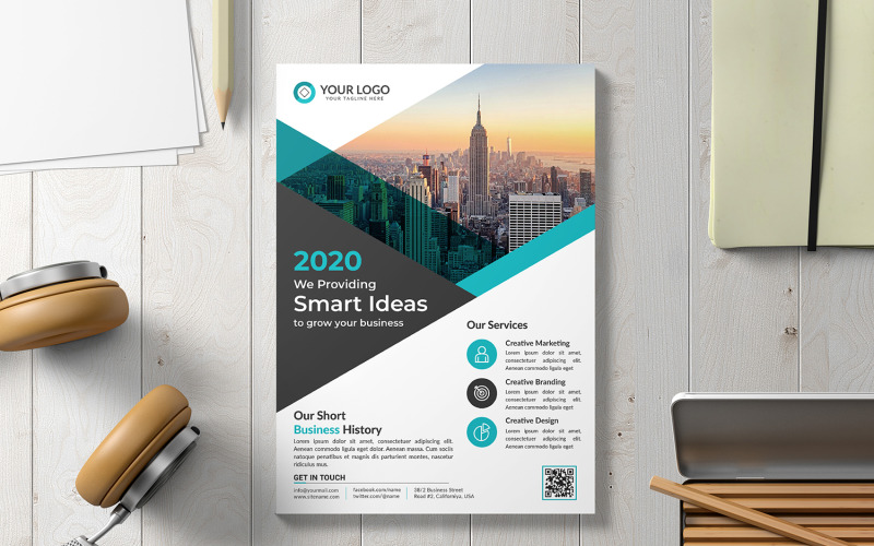 Download Фирменный стиль "Business Flyer - Corporate Identity Template" / Business Flyer - Corporate Identity Template - Фирменный стиль на тему графика insert,sheet,ad,promotion,newsletter,catalog,concept,document,book,print,template,magazine,business,brochure,flyer,leaflet,layout,abstract,modern,presentation