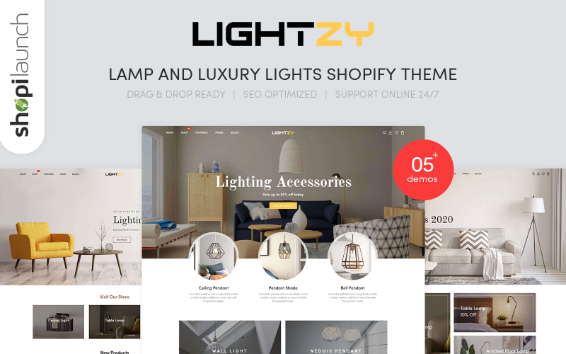 Lightzy - Lámpa és luxus fények érzékeny Shopify téma