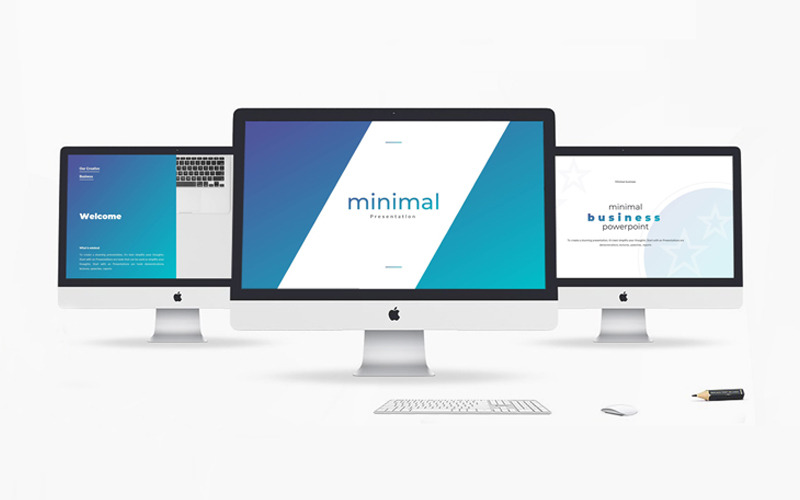 Zakelijke minimale presentatie PowerPoint-sjabloon