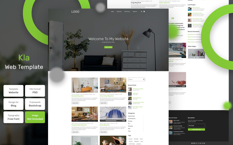 Kla - Blog Material PSD Template