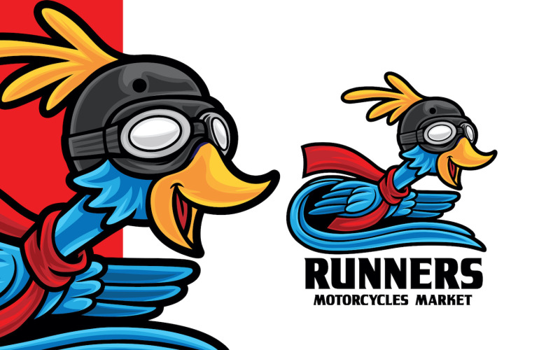 Modelo de logotipo de loja de motocicletas Bird Runner
