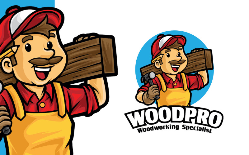 Modello di Logo di lavorazione del legno di carpenteria