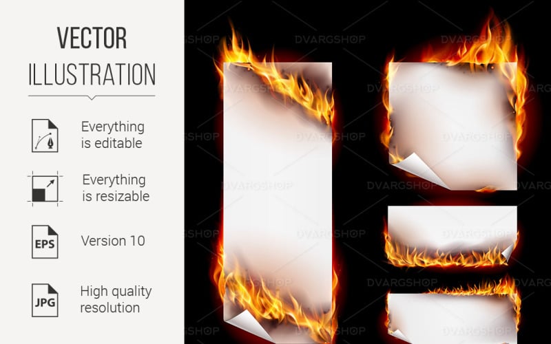Bannières de feu - image vectorielle