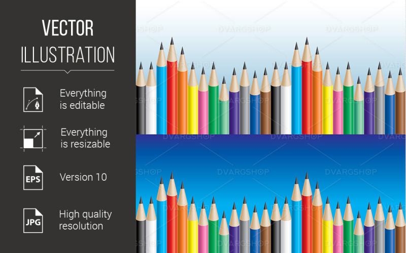 Download Vector "Color pencils - Vector Image" / Color pencils - Vector Image - Vector на тему графика color,pencils,of,design,vector,illustration,background,kids,purple,kid,row,pastel,pencil,white,violet,multi,collection,blue,set,drawing
