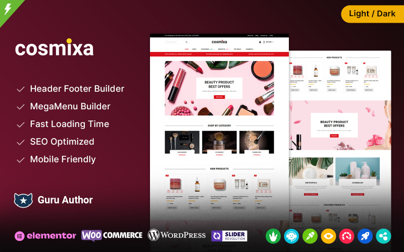 Cosmixa - Tema WooCommerce per trucco cosmetico e moda