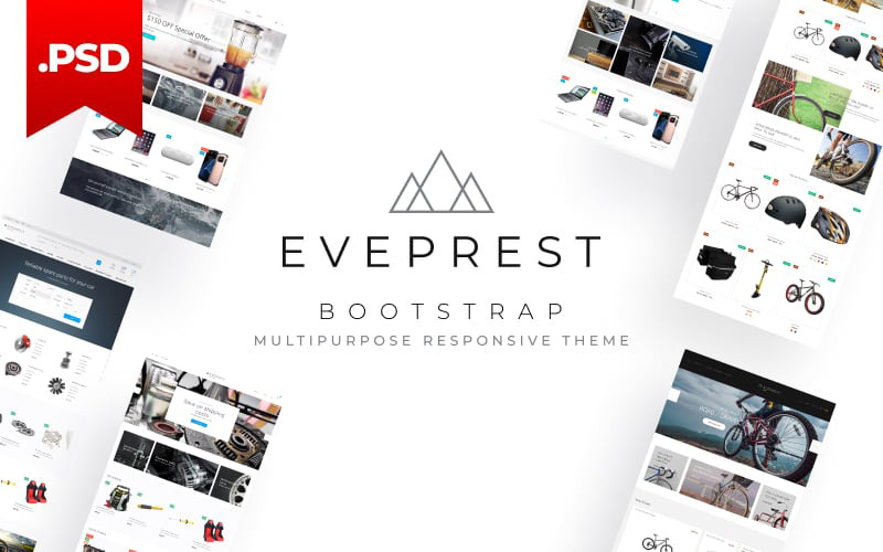 Eveprest多用途引导网站PSD模板