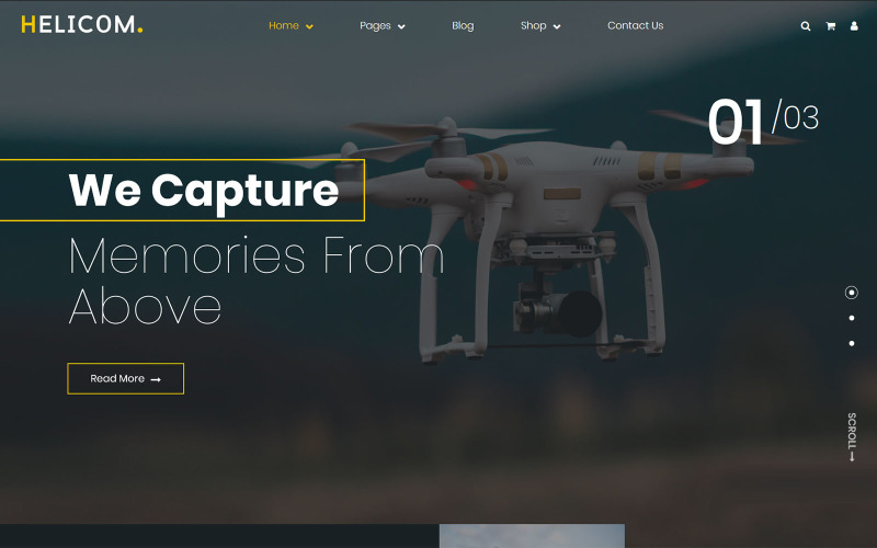 Helicom — motyw WordPress dla dronów i helikopterów