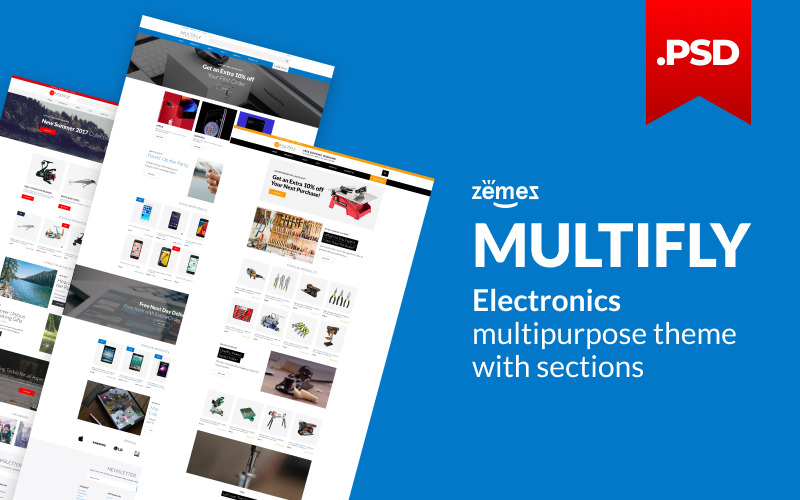 Download PSD шаблон "Multifly - Multipurpose Electronics Online Store PSD Template" / Multifly - Multipurpose Electronics Online Store PSD Template - Адаптивный PSD шаблон на тему рыбалка tools store,tools shop,building,handyman,roof repair,power tools,hardware tools,architecture,renovation,interior design,construction company,clean,fishing shop,digital store,drone,smart store
