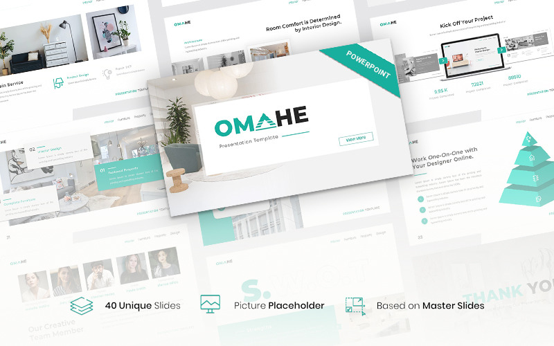 Omahe – PowerPoint-Vorlage für Innenarchitektur