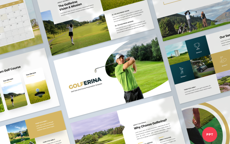 Plantilla de PowerPoint - presentación del club de golf