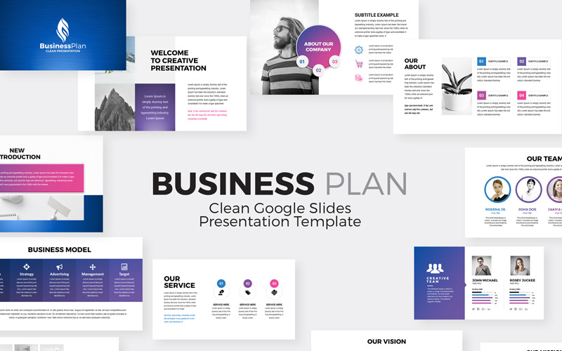 Businessplan-presentatie Google-dia's
