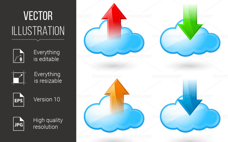Computación en la nube - Imagen vectorial