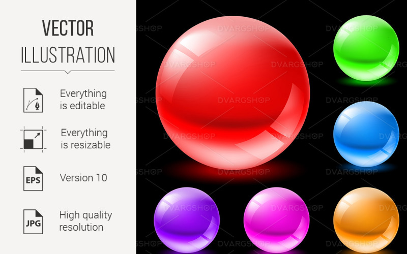 Download Vector "Glossy Spheres - Vector Image" / Glossy Spheres - Vector Image - Vector на тему графика glossy,black,color,spheres,pearl,sphere,abstract,glow,graphic,elegant,reflection,object,shiny,transparent,design,computer,backdrop,pattern,cover