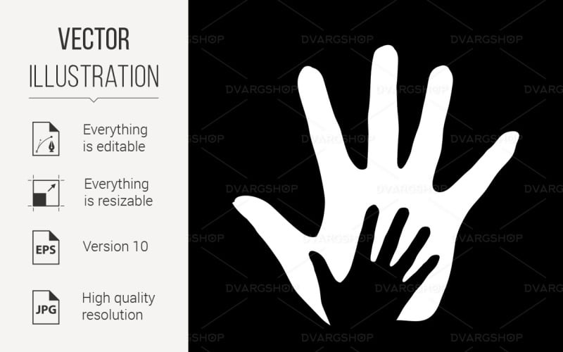 Helpende Hand - Vector Afbeelding