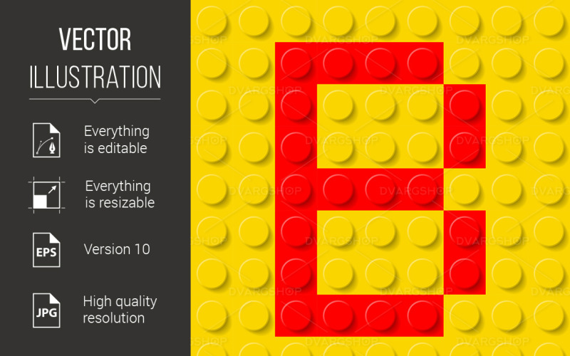 Download Vector "Letter B in Construction Kit - Vector Image" / Letter B in Construction Kit - Vector Image - Vector на тему графика kit,plastic,letter,construction,font,building,red,yellow,typeface,sample,element,pattern,sign,simple,latin,education,graphic,alphabet,geometric,surface