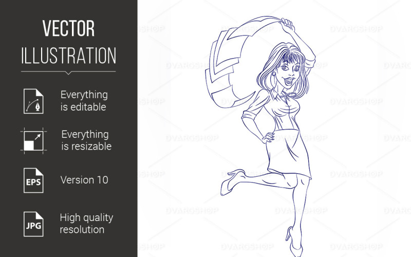 Mujer de negocios, -, vector, imagen