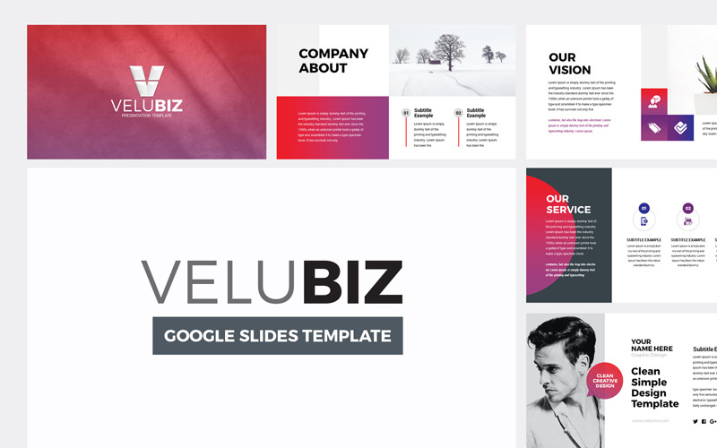 Velubiz - Creatieve bedrijfspresentatie Google-dia's