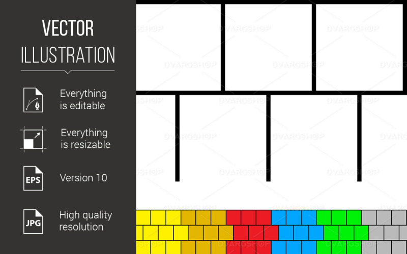 Download Vector "Wall Templates - Vector Image" / Wall Templates - Vector Image - Vector на тему графика wall,white,templates,illustration,design,gray,textured,edges,form,geometric,blank,decorative,red,identical,monochrome,green,block,yellow,cubic,line