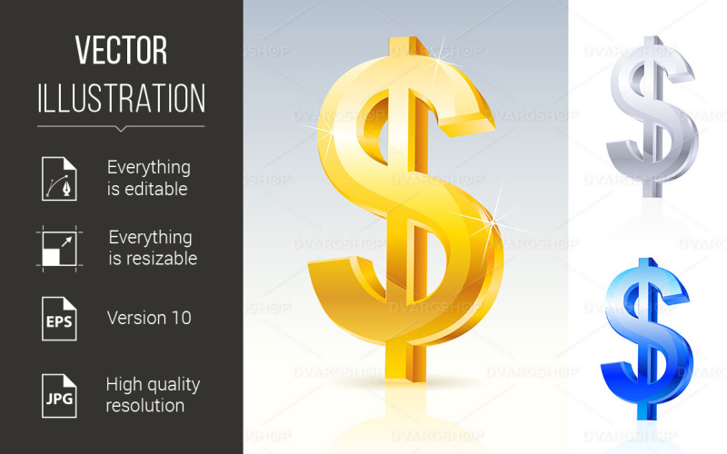 Download Vector "Abstract Dollar Sign - Vector Image" / Abstract Dollar Sign - Vector Image - Vector на тему графика sign,dollar,illustration,abstract,background,money,white,treasure,cost,finance,isolated,value,success,business,usa,metal,object,savings,metallic,symbol