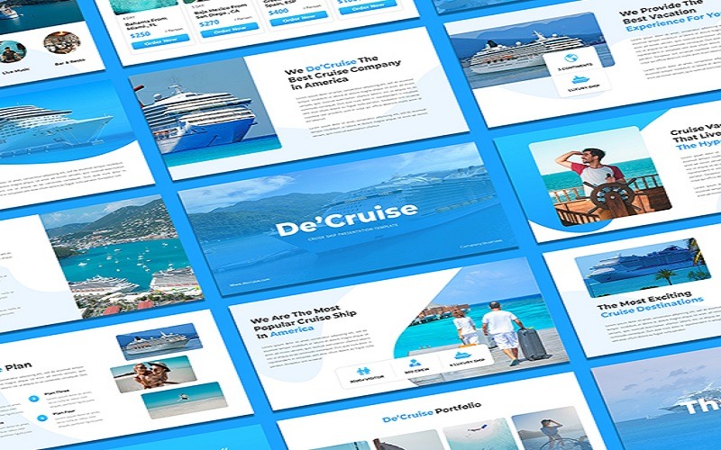 DeCruise - Cruiseschip PowerPoint-sjabloon