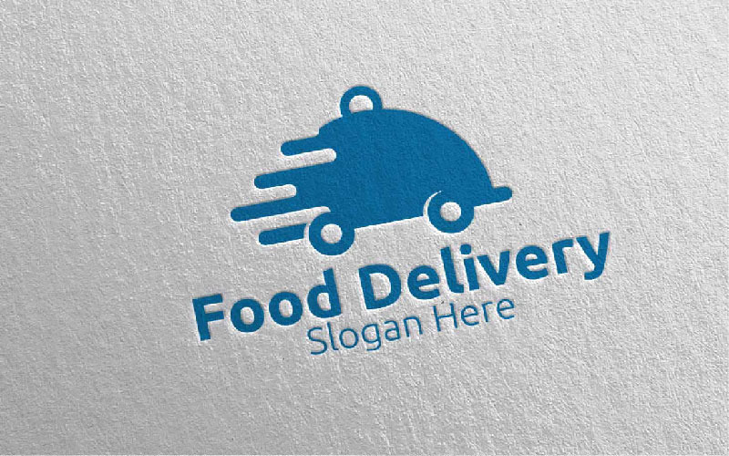 Modèle de logo de service de livraison de restauration rapide 3