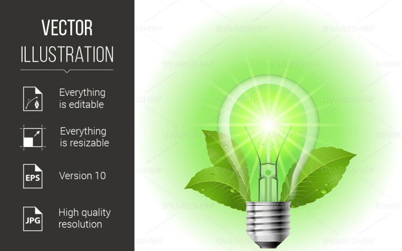 Illustrazione della lampada a risparmio energetico su sfondo bianco per il design - immagine vettoriale