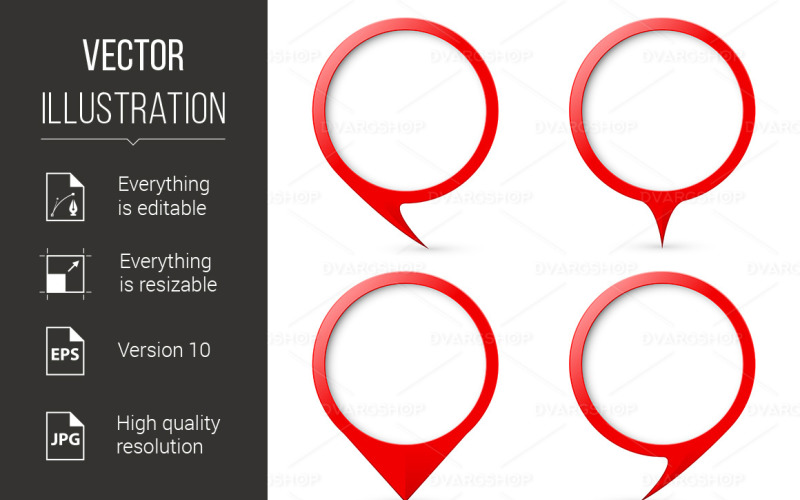 Download Vector "Red Map Text Marker  Illustration for Design on White Background - Vector Image" / Red Map Text Marker  Illustration for Design on White Background - Vector Image - Vector на тему графика map,marker,text,background,red,white,design,element,light,clean,grunge,empty,colors,style,service,note,button,bubble,new,tag