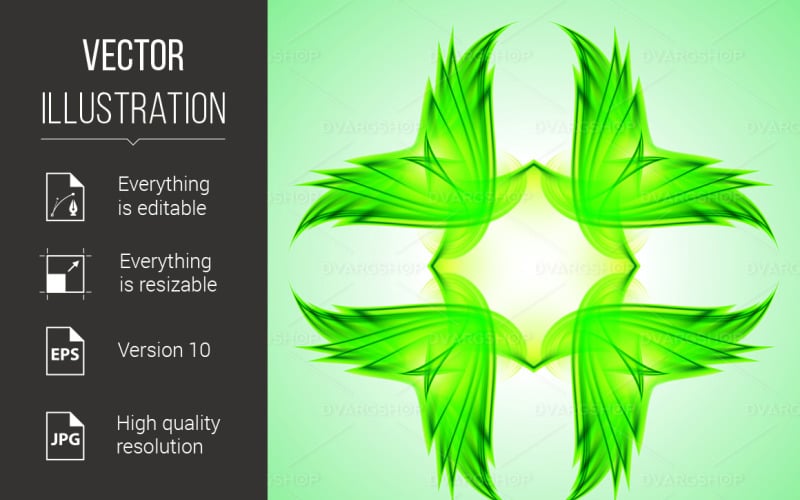 Download Vector "Abstraction Green Symbol - Vector Image" / Abstraction Green Symbol - Vector Image - Vector на тему графика symbol,green,design,abstraction,web,illustration,graphic,line,template,floral,multicolor,pattern,tag,label,icon,professional,sign,collection,painting,style