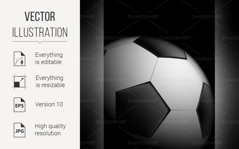 Balón de fútbol realista - imagen vectorial