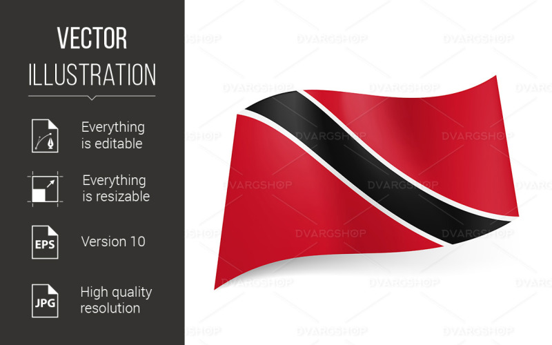 Bandera del estado de Trinidad y Tobago - Imagen vectorial