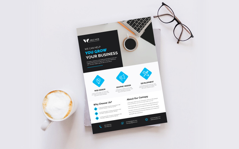 Download Фирменный стиль "Business Flyer - Corporate Identity Template" / Business Flyer - Corporate Identity Template - Фирменный стиль на тему графика template,flyer,business,modern,poster,corporate,design,a4,creative,simple,company,print,style,concept,element,sales,icon,idea,elegant,stylish
