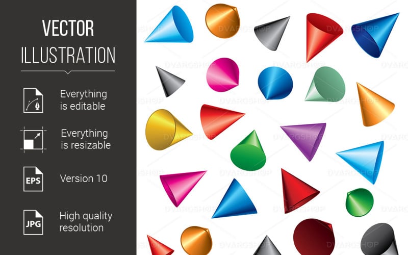 Download Vector "Cones - Vector Image" / Cones - Vector Image - Vector на тему графика cones,group,element,square,form,background,play,cone,plastic,special,shape,color,view,copy,fun,blue,design,vector,space,icon