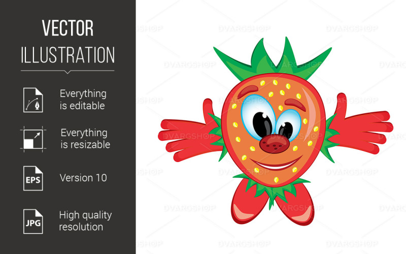 Download Vector "Crazy Strawberry - Vector Image" / Crazy Strawberry - Vector Image - Vector на тему графика strawberry,background,crazy,illustration,health,freshness,fresh,snack,field,vitamin,seasonal,nature,healthy,fruit,dessert,diet,food,tasty,eat,growing