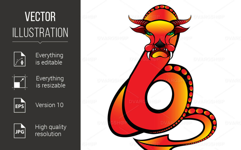 Dragon - Vector afbeelding